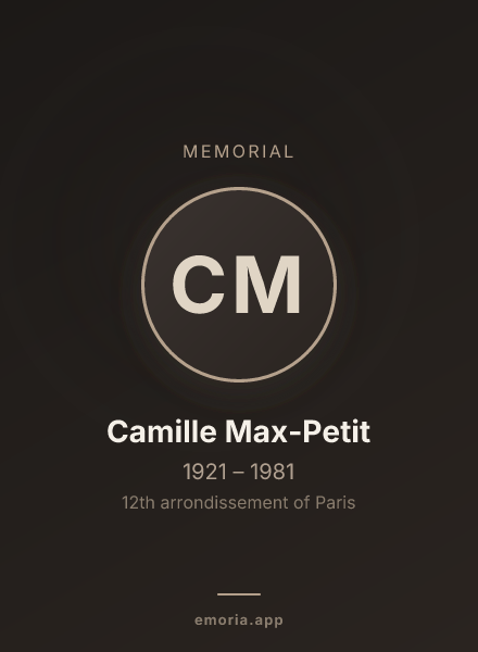 Memorial portrait of Camille Max-Petit