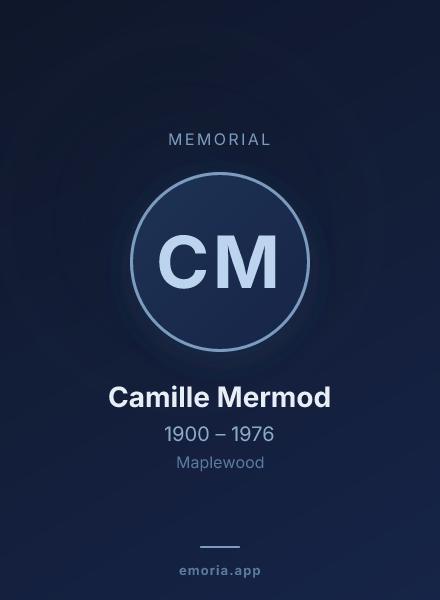 Memorial portrait of Camille Mermod