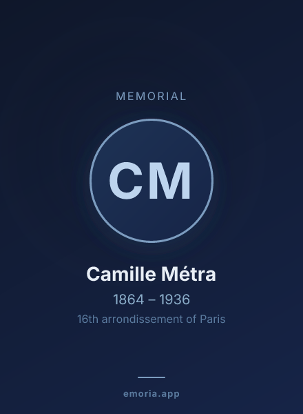 Memorial portrait of Camille Métra