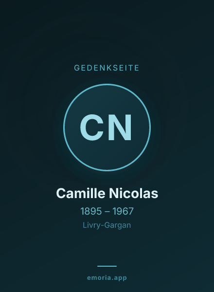Gedenkportrait von Camille Nicolas