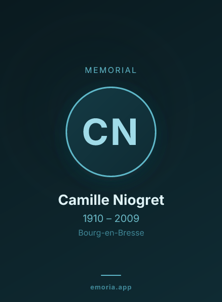 Memorial portrait of Camille Niogret