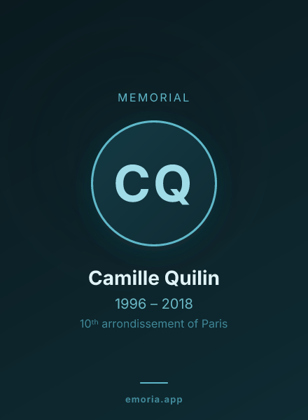 Memorial portrait of Camille Quilin