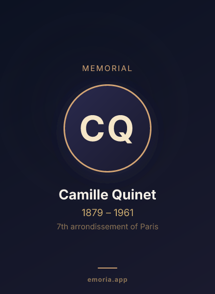 Memorial portrait of Camille Quinet