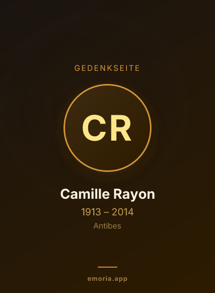 Gedenkportrait von Camille Rayon