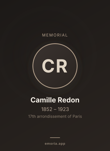 Memorial portrait of Camille Redon
