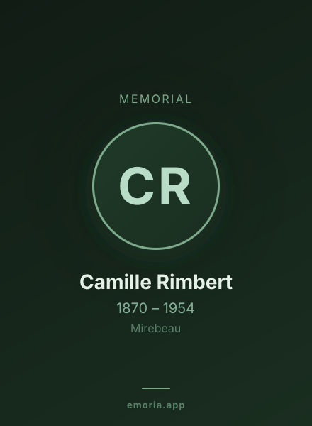 Memorial portrait of Camille Rimbert