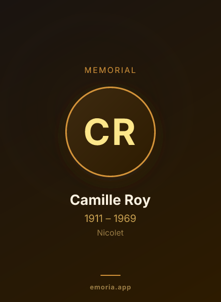Memorial portrait of Camille Roy