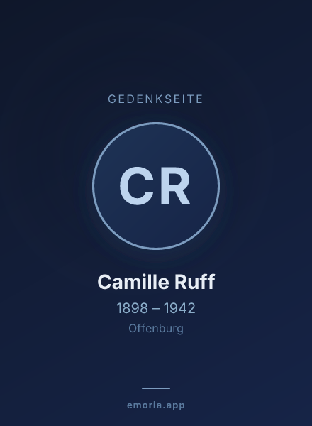 Gedenkportrait von Camille Ruff
