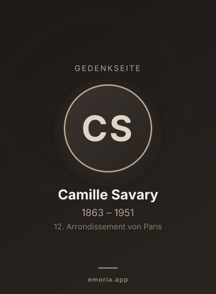 Gedenkportrait von Camille Savary
