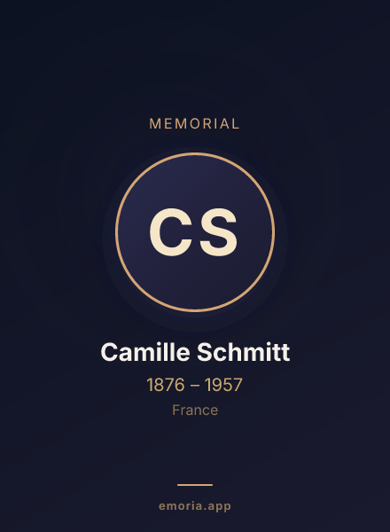 Memorial portrait of Camille Schmitt