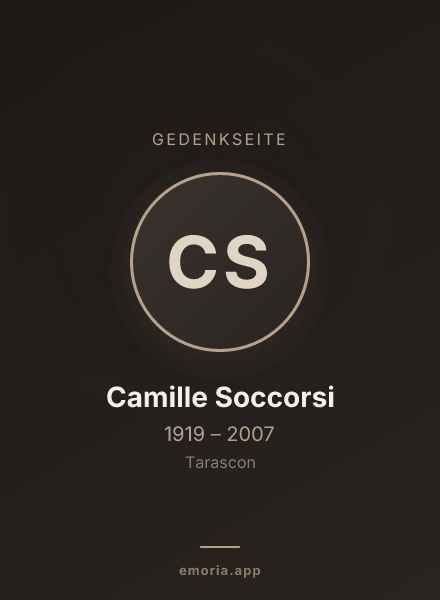 Gedenkportrait von Camille Soccorsi