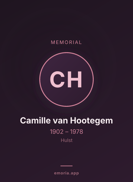 Memorial portrait of Camille van Hootegem