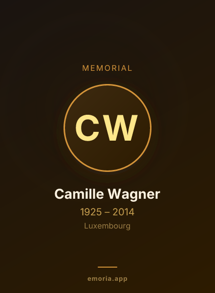 Memorial portrait of Camille Wagner