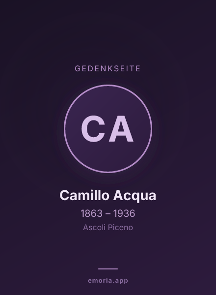 Gedenkportrait von Camillo Acqua