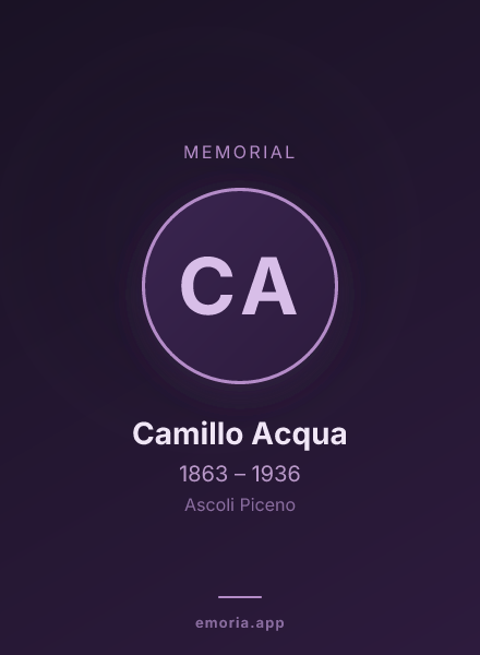 Memorial portrait of Camillo Acqua