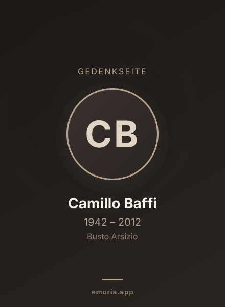 Gedenkportrait von Camillo Baffi