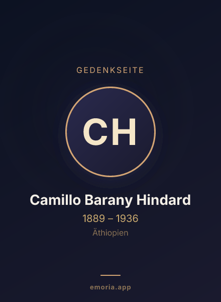 Gedenkportrait von Camillo Barany Hindard