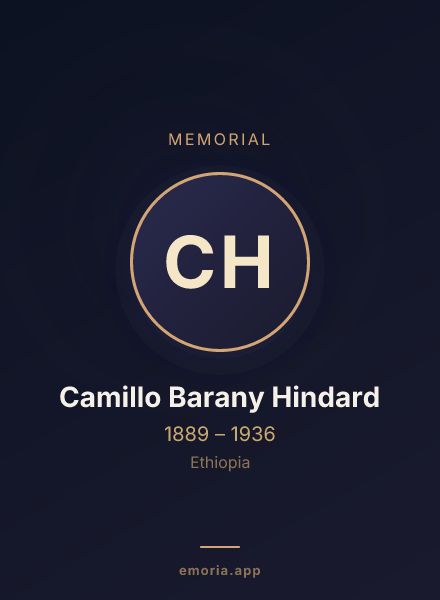 Memorial portrait of Camillo Barany Hindard