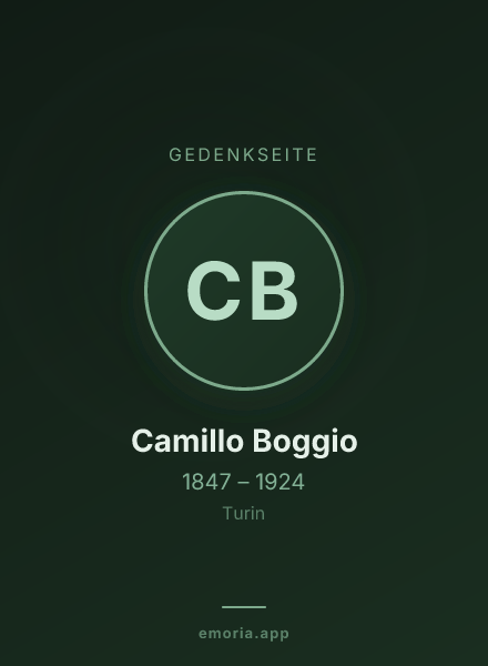 Gedenkportrait von Camillo Boggio