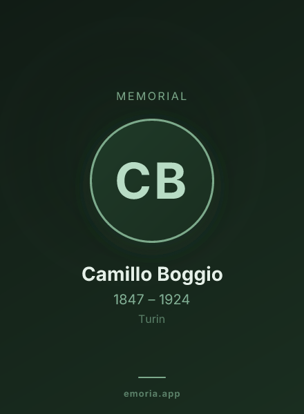 Memorial portrait of Camillo Boggio