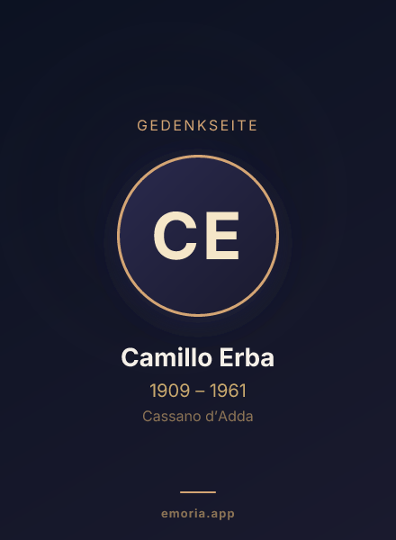 Gedenkportrait von Camillo Erba