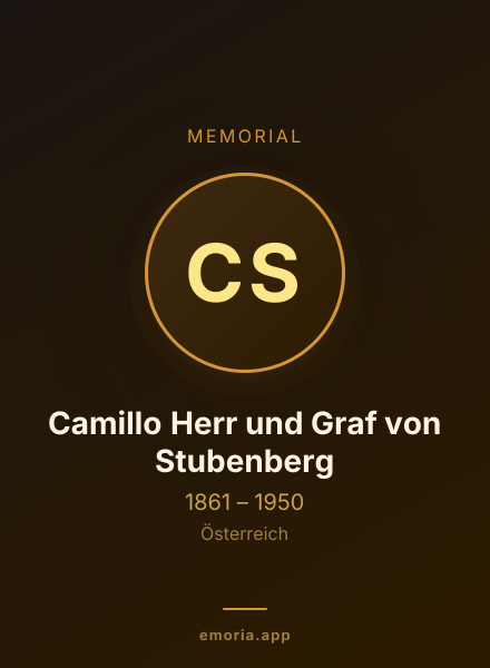 Memorial portrait of Camillo Herr und Graf von Stubenberg
