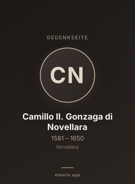 Gedenkportrait von Camillo II. Gonzaga di Novellara