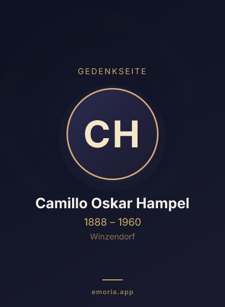 Gedenkportrait von Camillo Oskar Hampel