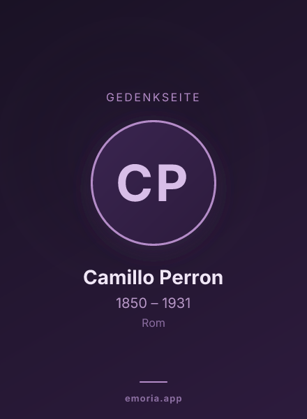 Gedenkportrait von Camillo Perron