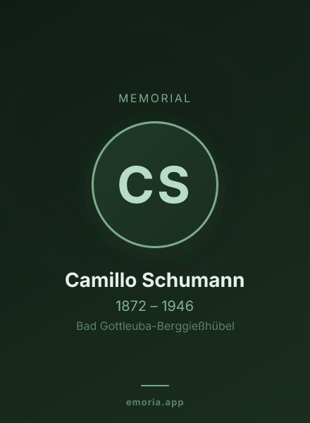 Memorial portrait of Camillo Schumann