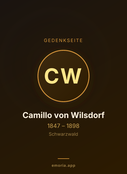 Gedenkportrait von Camillo von Wilsdorf
