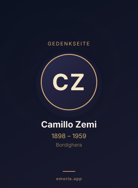 Gedenkportrait von Camillo Zemi