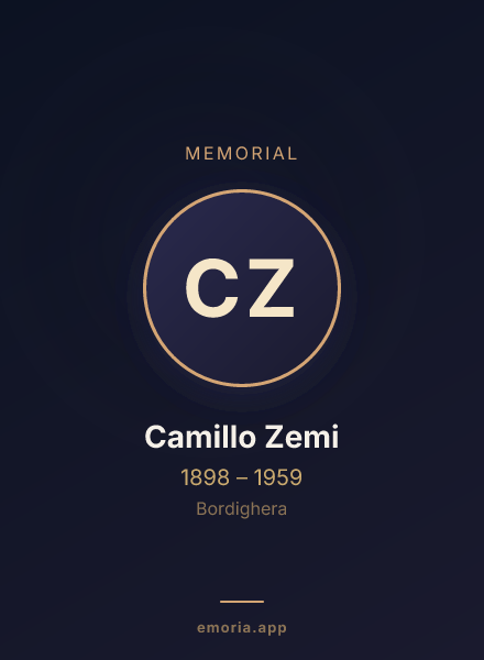 Memorial portrait of Camillo Zemi