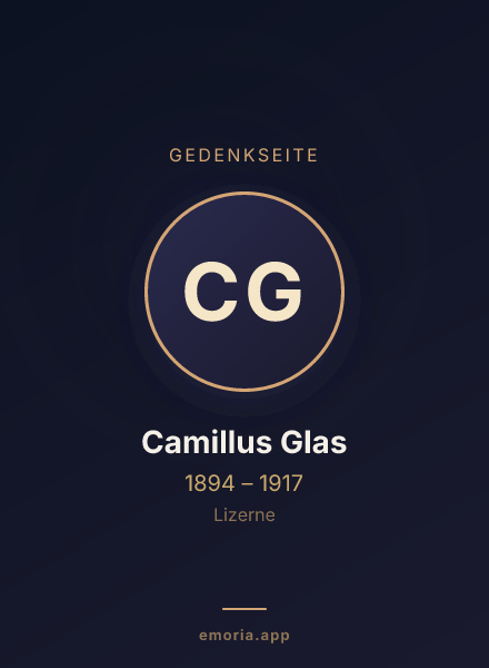 Gedenkportrait von Camillus Glas
