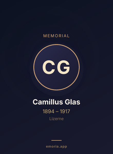 Memorial portrait of Camillus Glas