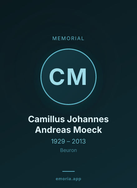 Memorial portrait of Camillus Johannes Andreas Moeck
