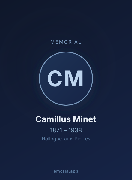 Memorial portrait of Camillus Minet