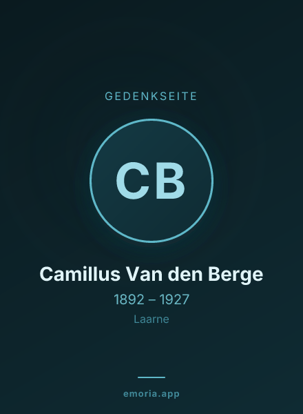 Gedenkportrait von Camillus Van den Berge