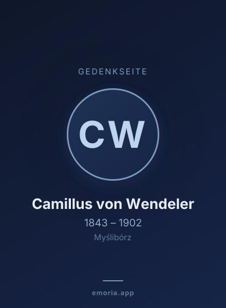 Gedenkportrait von Camillus von Wendeler