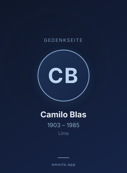Gedenkportrait von Camilo Blas