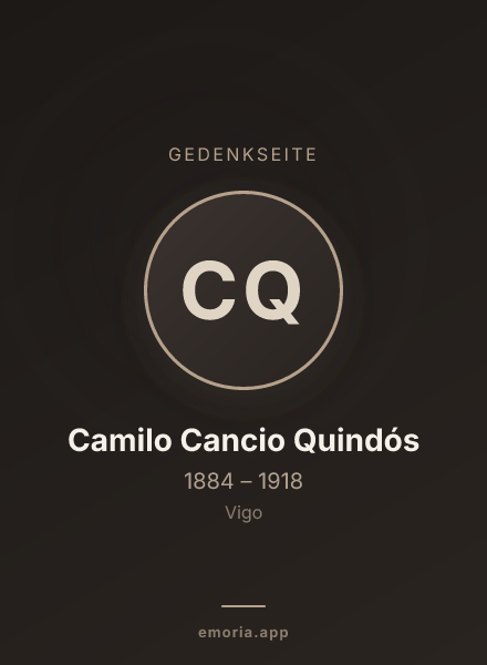 Gedenkportrait von Camilo Cancio Quindós