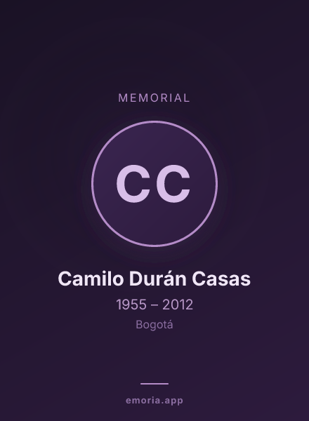 Memorial portrait of Camilo Durán Casas