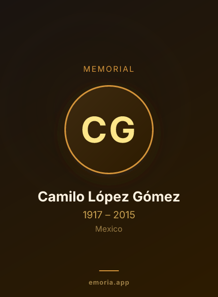 Memorial portrait of Camilo López Gómez