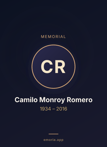 Memorial portrait of Camilo Monroy Romero