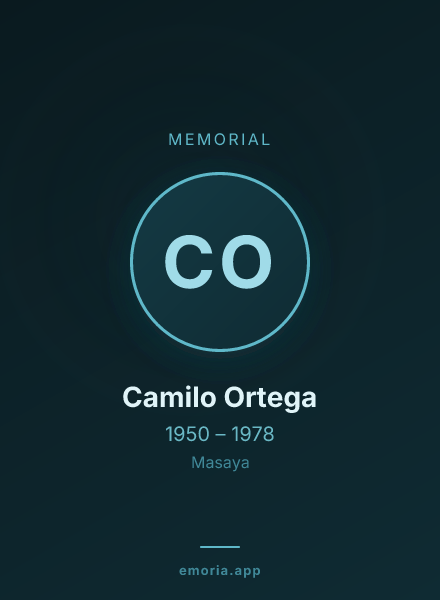 Memorial portrait of Camilo Ortega