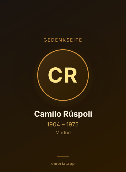 Gedenkportrait von Camilo Rúspoli