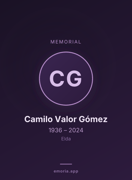 Memorial portrait of Camilo Valor Gómez