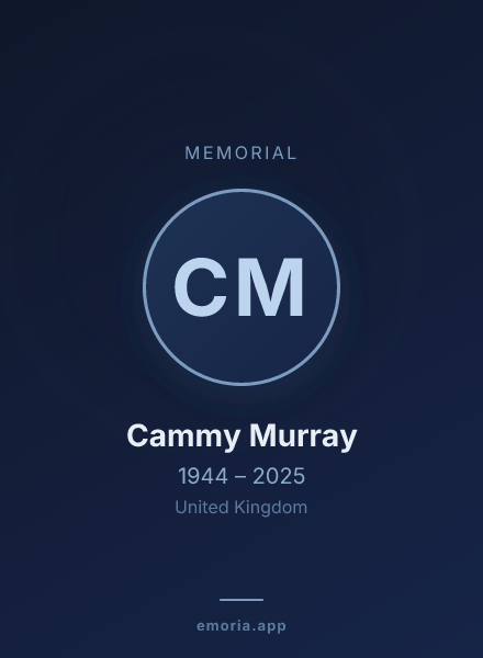 Memorial portrait of Cammy Murray