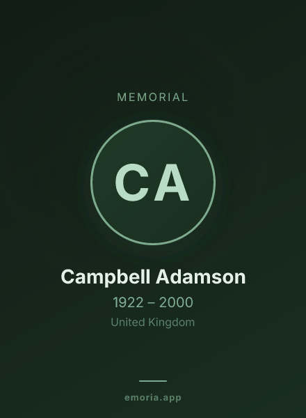Memorial portrait of Campbell Adamson
