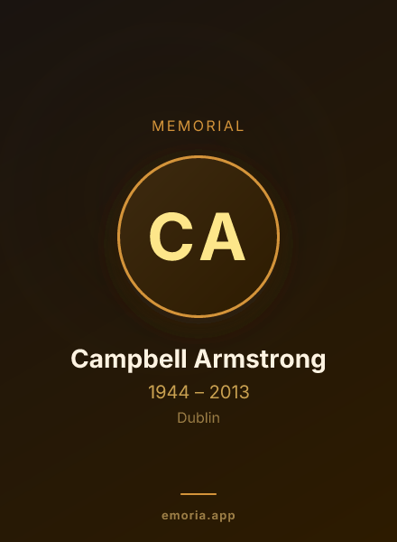 Memorial portrait of Campbell Armstrong